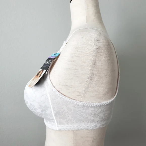 Bali NWT Spa Closure Wirefree White Bra With Floral Pattern, Size 36C - Picture 6 of 16